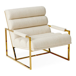 Jonathan Adler - Channeled Goldfinger Lounge Chair, Belfast Stone - Armchairs And Accent Chairs