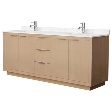 Wyndham Collection Maroni 80" Light-Vein Wood Double Bathroom Vanity in Natural