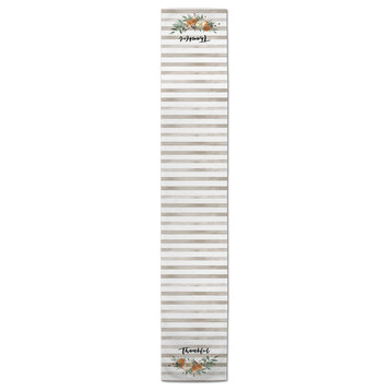 Striped Floral Thankful 16x72 Poly Twill Table Runner