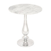 Livingstone Pedestal Table, Aluminum and Marble