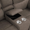 Elegant Power Theater Seating, USB Charging Station & Cup Holders, Gray Taupe