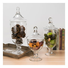 Glass Apothecary Jar Candy Buffet Set 9.5"X6" 13.5"X5.5" 16.5"X6.5" Combo Set