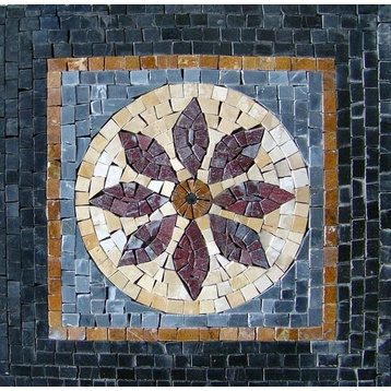 Rose Geometric Mosaic Mandala, 12"x12"