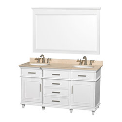 Ackley 60 inch White Finish Double Bathroom Vanity - Bathroom Vanities And Sink Consoles