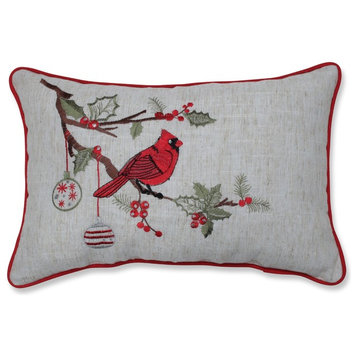 Christmas Cardinal Lumbar Pillow