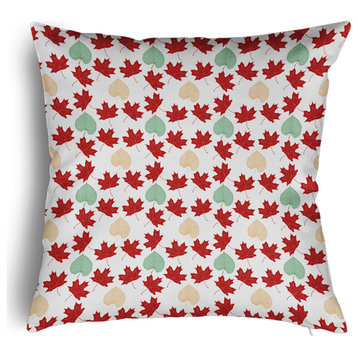 Lots of Leaves Accent Pillow With Removable Insert, Dark Red, 18"x18"