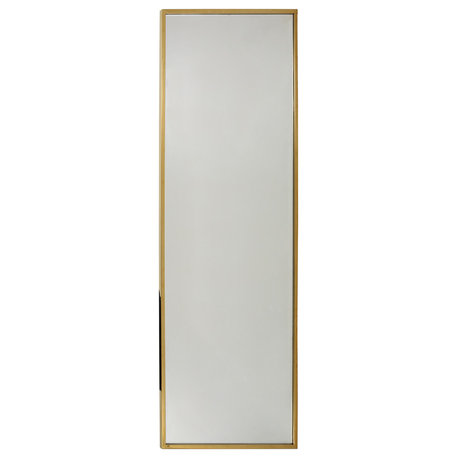 Louise Modern Rectangular Standing Mirror, Mirror, Gold