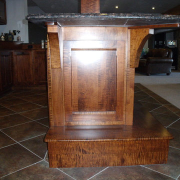 Tiger Maple Bar with Logo on Mirror