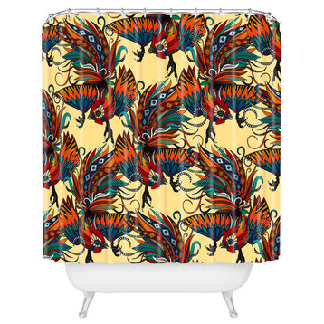 Sharon Turner Rooster Ink Shower Curtain, 72"x69"
