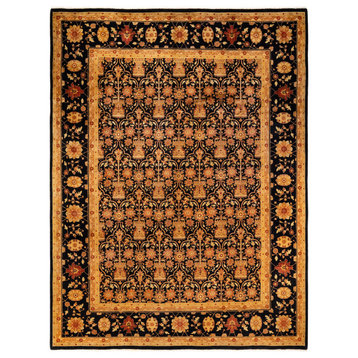 Eclectic, One-of-a-Kind Hand-Knotted Area Rug Black, 9' 1 x 12' 1
