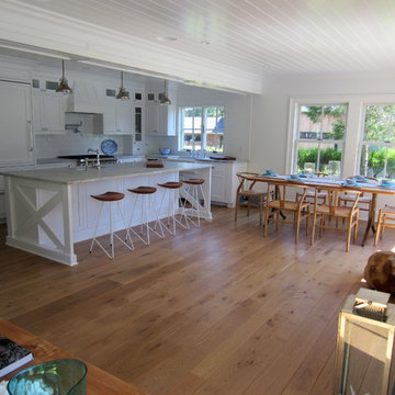 AMAGANSETT: WIDE PLANK CHARACTER WHITE OAK INSTALLED/FINISHED W BONA TRAFFIC HD