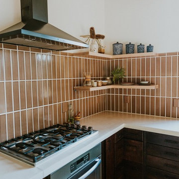 Handmade Brown Tile Backsplash in Nutmeg
