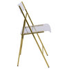 Leisuremod Menno Modern Acrylic Gold Base Folding Chair, Set Of 4 Mfg15Cl4