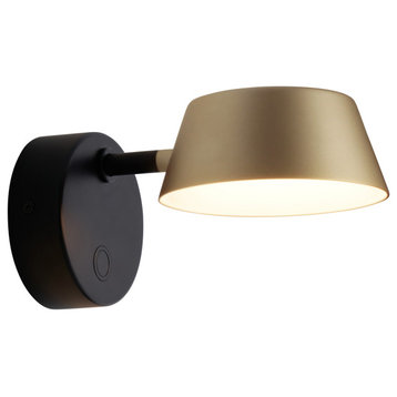 OLO Wall Lamp, Black/Champagne Gold