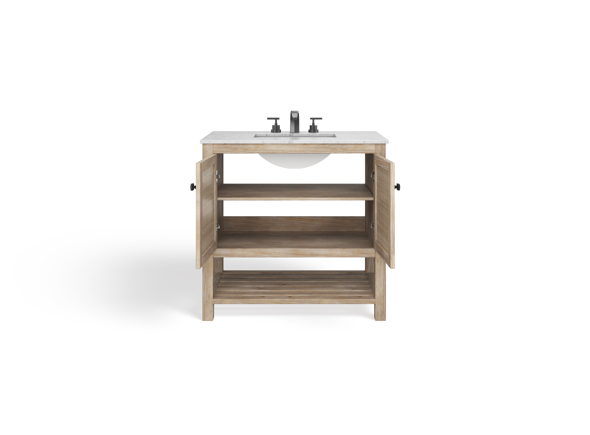 Legion Bath Vanity, Single Sink, 36", Natural, Freestanding