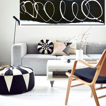 Black and white painting, Abstract painting,Modern art, large wall art