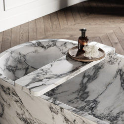 Arabescato Marble Designo Freestanding Stone Bath 1780mm - Baths