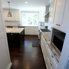 Kitchen with white/dark cabinets