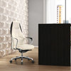 104.25” Modern Clinton Black Oak Wood/White Lacquer Reception Desk