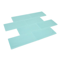 Blue Glossy Subway Glass Mosaic Tiles - Home Accessories & Decor