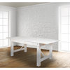 HERCULES Series 7' x 40" Rectangular Solid Pine Folding Farm Table, Antique Rustic White