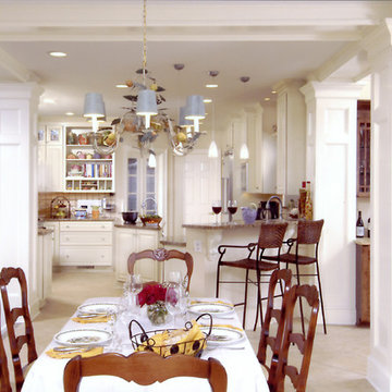 Connected dining room and kitchen