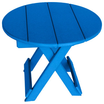 Phat Tommy Round Folding Side Table, Blue