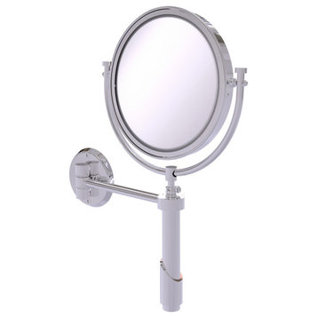 Tribecca Wall-Mount Makeup Mirror 8" Dia, 5X Magnification, Polished Chrome