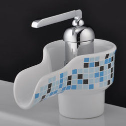 Waterfall Bathroom Sink Faucet with Ceramic Spout T0538A - Bathroom Sink Faucets