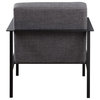 Milano Stationary Metal Accent Chair, Charcoal