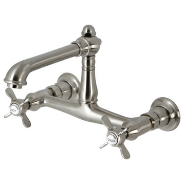 Kingston Brass KS7248BEX Essex Wall Mount Bathroom Faucet, Brushed Nickel