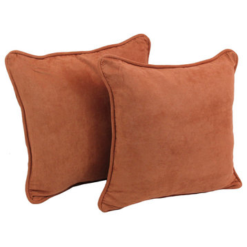 18" Microsuede Square Throw Pillow Inserts, Set of 2, Spice