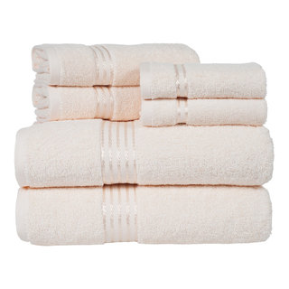 Lavish Home 100% Cotton Hotel 6 Piece Towel Set - Brick