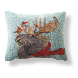 Moose Winter Wonderland Pillow - Holiday Decorations