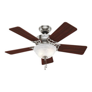 The Kensington 42 Ceiling Fan Brushed Nickel Maple Cherry Blade