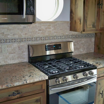 Alder with Walnut Rustic Kitchen Cabinetry