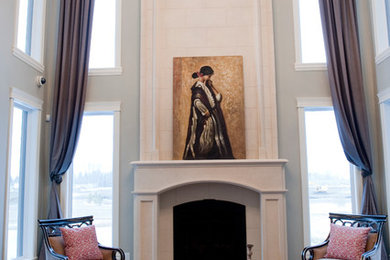 Trendy living room photo in Edmonton