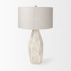 Piven White WithAntiqued Wash Textured Ceramic Table Lamp