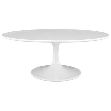 Savannah 42" Oval, Shaped Wood Top Coffee Table, White
