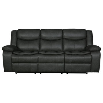 Arlington Leather Air Reclining Sofa, Gray