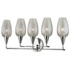 Longmont, 5 Light, Wall Sconce, Polished Nickel Finish, Clear Gold Mesh Glass