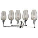 Hudson Valley Lighting - Longmont, 5 Light, Wall Sconce, Polished Nickel Finish, Clear Gold Mesh Glass - Shade Finish: Clear Gold MeshMay only be used as uplight