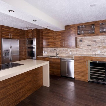 Kitchen Horizontal Matching Grain Walnut