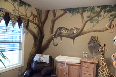 Example of a mountain style kids' room design in Cleveland