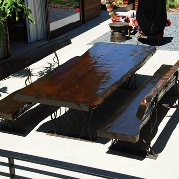 Live edge table and bench