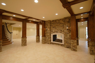 Mountain style family room photo in Birmingham