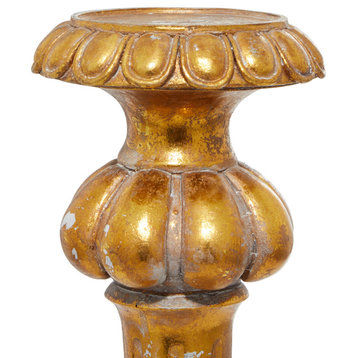 Rustic Gold Polystone Candle Holder 54812