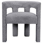 Meridian Furniture - Athena Boucle Fabric Upholstered Accent / Dining Chair, Grey - Elegant and eye-catching, the stunning Grey Boucle Fabric Athena Accent/Dining Chair from Meridian Furniture is the perfect addition to any space.