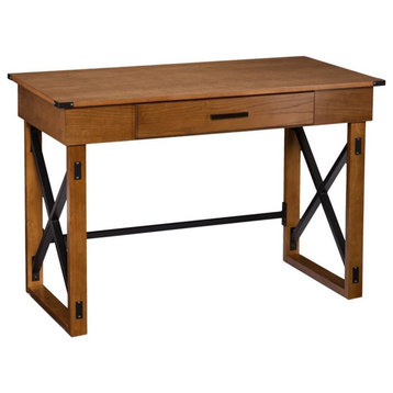 SEI Furniture Canton Height Adjustable Desk in Glazed Pine