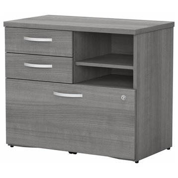 UrbanPro Office Storage Cabinet with Drawers in Platinum Gray - Engineered Wood